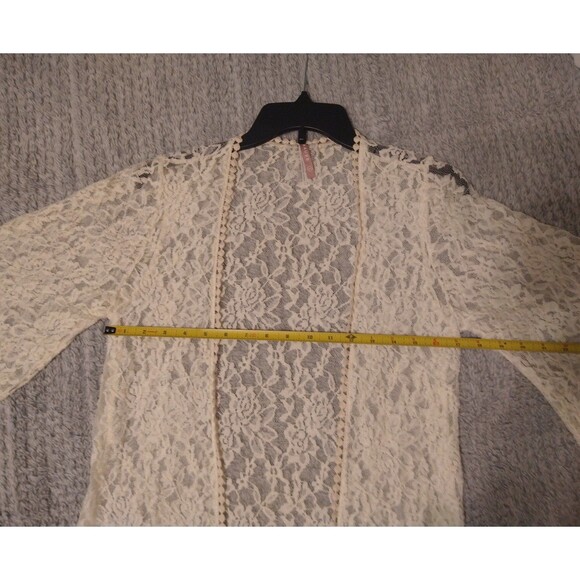 Mauve Anthropologie lace open flared  cardigan  Sm Boho Cottagecore Feminine Y2k - Picture 7 of 10